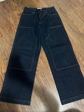 Hudson Jeans Women's Dark Indigo Wide-Leg Patch Pocket Jeans